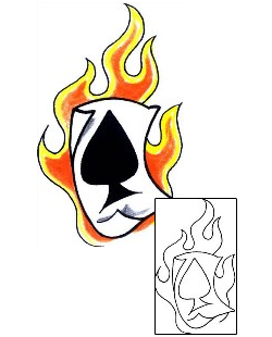 Card Tattoo Spade On Fire Tattoo