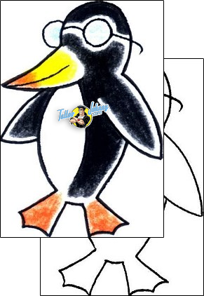 Penguin Tattoo marine-life-penguin-tattoos-levi-greenacres-lgf-00108