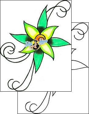 Flower Tattoo plant-life-flowers-tattoos-levi-greenacres-lgf-00171