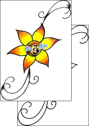 Flower Tattoo plant-life-flowers-tattoos-levi-greenacres-lgf-00181