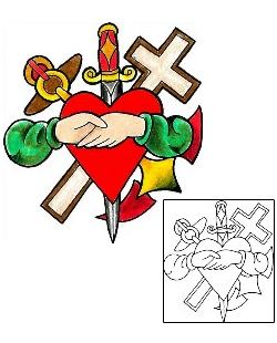 Sacred Heart Tattoo Religious & Spiritual tattoo | LGF-00288