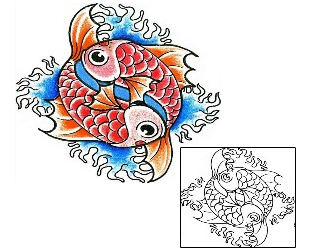 Fish Tattoo Marine Life tattoo | LGF-00324