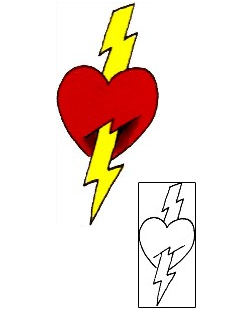Lightning Tattoo Heart Strike Through Tattoo