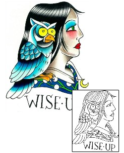 Woman Tattoo Wise Up Owl Tattoo