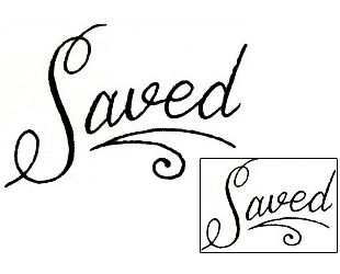 Picture of Saved Lettering Tattoo