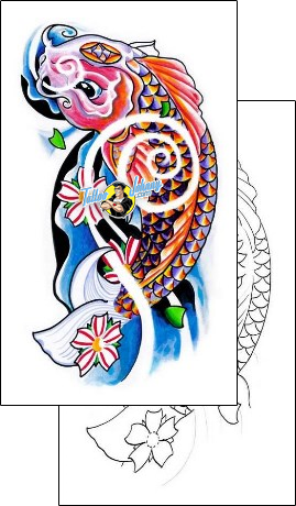Fish Tattoo marine-life-koi-tattoos-lee-little-llf-00172