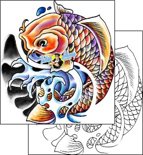Fish Tattoo marine-life-fish-tattoos-lee-little-llf-00301