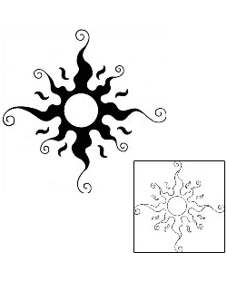 Sun Tattoo Specific Body Parts tattoo | LLF-00322