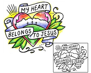 Banner Tattoo My Heart Belongs To Jesus Tattoo