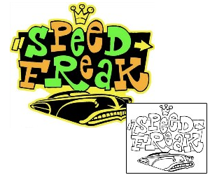 Car Tattoo Speed Freak Racing Tattoo