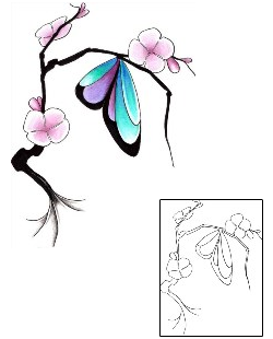 Cherry Blossom Tattoo Insects tattoo | LQF-00074