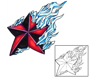 Nautical Star Tattoo Astronomy tattoo | LSF-00073