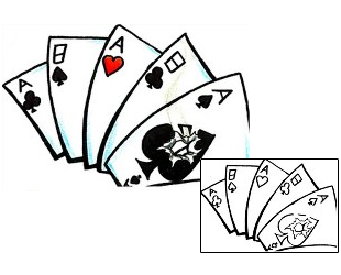 Card Tattoo Gambling tattoo | LSF-00129