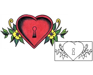 Lock & Key Tattoo For Women tattoo | LWF-00011