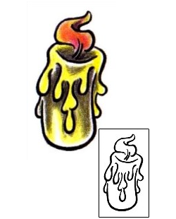 Candle Tattoo Miscellaneous tattoo | LYF-00096