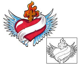 Sacred Heart Tattoo Religious & Spiritual tattoo | LYF-00124
