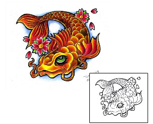 Asian Tattoo Marine Life tattoo | LYF-00173