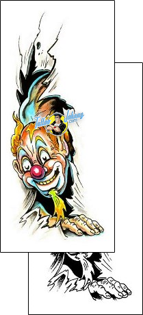 Torn Ripped Skin Tattoo fantasy-clown-tattoos-marty-holcomb-m1f-00025