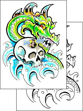 Skull Tattoo fantasy-tattoos-marty-holcomb-m1f-00050