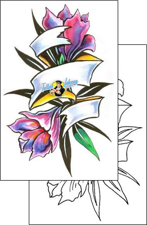 Banner Tattoo flower-tattoos-marty-holcomb-m1f-00082