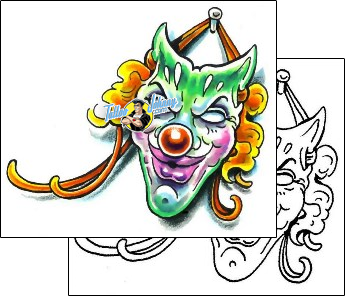 Mask Tattoo fantasy-clown-tattoos-marty-holcomb-m1f-00112