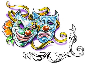 Mask Tattoo fantasy-clown-tattoos-marty-holcomb-m1f-00113