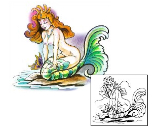 Mermaid Tattoo Mythology tattoo | M1F-00119