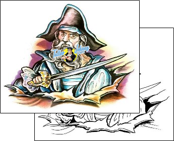 Torn Ripped Skin Tattoo miscellaneous-pirate-tattoos-marty-holcomb-m1f-00140