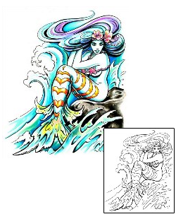 Mermaid Tattoo Mythology tattoo | M1F-00145