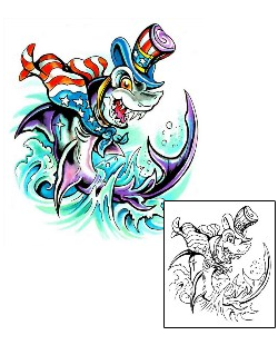 USA Tattoo Marine Life tattoo | M1F-00157