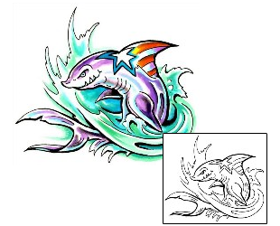 USA Tattoo Marine Life tattoo | M1F-00160