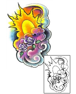 Sun Tattoo Plant Life tattoo | M1F-00186