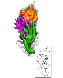 Lotus Tattoo Specific Body Parts tattoo | M2F-00011