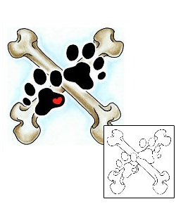 Paw Print Tattoo Animal tattoo | M5F-00018