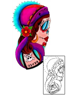 Day of the Dead Tattoo Ethnic tattoo | M7F-00006