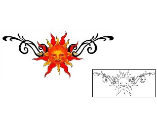 Sun Tattoo Specific Body Parts tattoo | MAF-00210