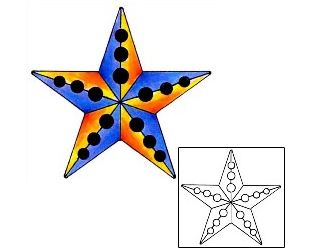 Nautical Star Tattoo Specific Body Parts tattoo | MAF-00220