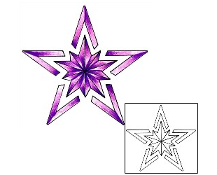 Star Tattoo Specific Body Parts tattoo | MAF-00222