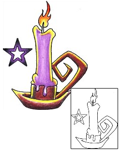 Candle Tattoo Miscellaneous tattoo | MAF-00348