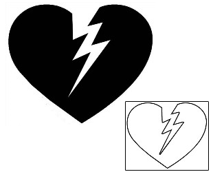 Lightning Tattoo Little Black Broken Heart tattoo