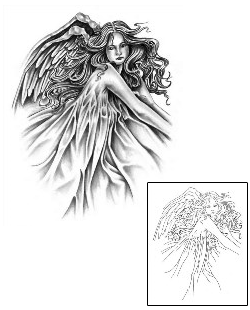 Angel Tattoo Religious & Spiritual tattoo | MIF-00014