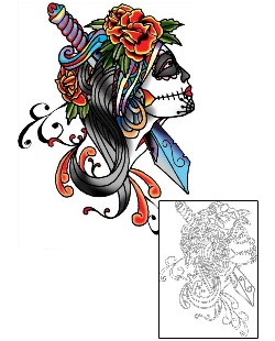 Day of the Dead Tattoo Ethnic tattoo | MKF-00018