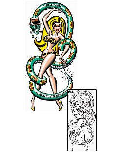 Pin Up Tattoo Snake Trouser Tattoo