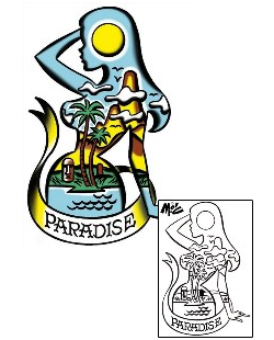 Pin Up Tattoo Paradise Silhouette Tattoo