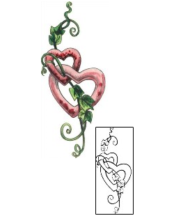 Picture of Double Heart Vine Tattoo