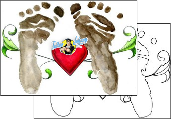 Heart Tattoo footprint-tattoos-mistress-of-pain-mpf-00107