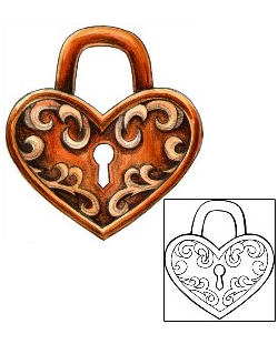 Lock & Key Tattoo For Women tattoo | MPF-00280