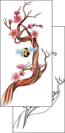 Cherry Blossom Tattoo plant-life-cherry-blossom-tattoos-mistress-of-pain-mpf-00312