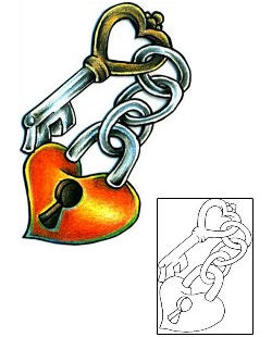 Lock & Key Tattoo For Women tattoo | MQF-00009