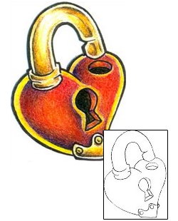 Lock & Key Tattoo For Women tattoo | MQF-00032